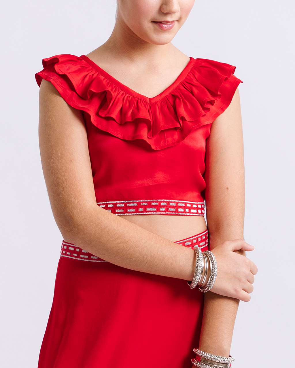 Sia Frilled V-Neck Tie Back Top