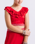 Sia Frilled V-Neck Tie Back Top