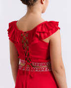 Sia Frilled V-Neck Tie Back Top