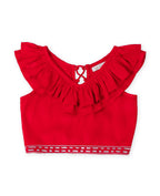 Sia Frilled V-Neck Tie Back Top