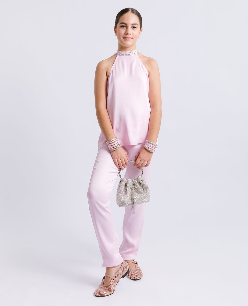 Evie High Bow Halter Neck Top