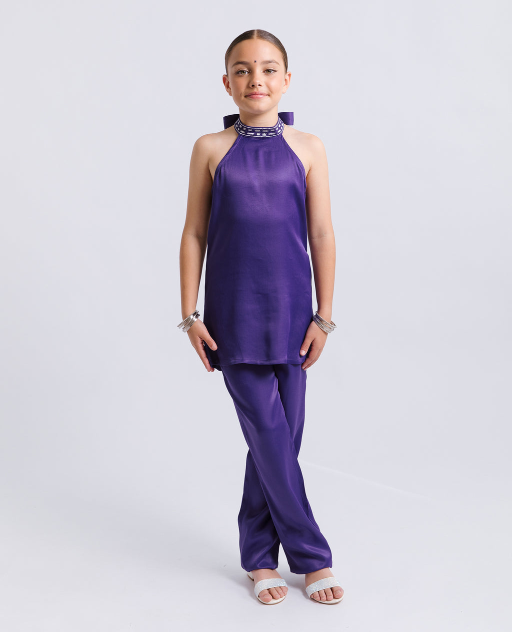 Evie High Bow Halter Neck Top