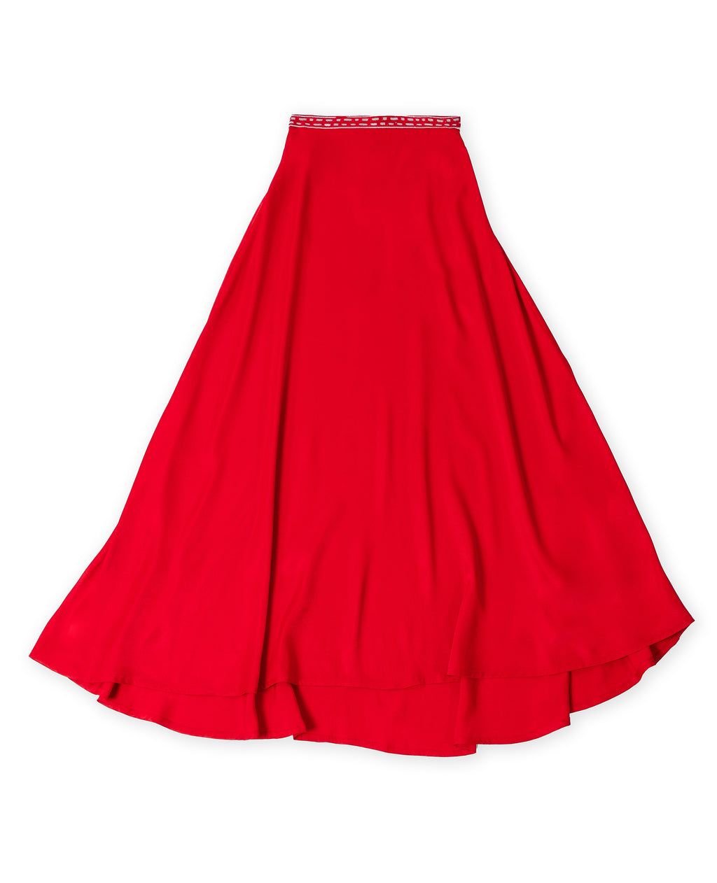 Red skirt with a white background